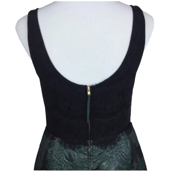 Anthropologie Emerald Green Hidden Blooms Sheath Dress Sz 6 - Picture 8 of 13